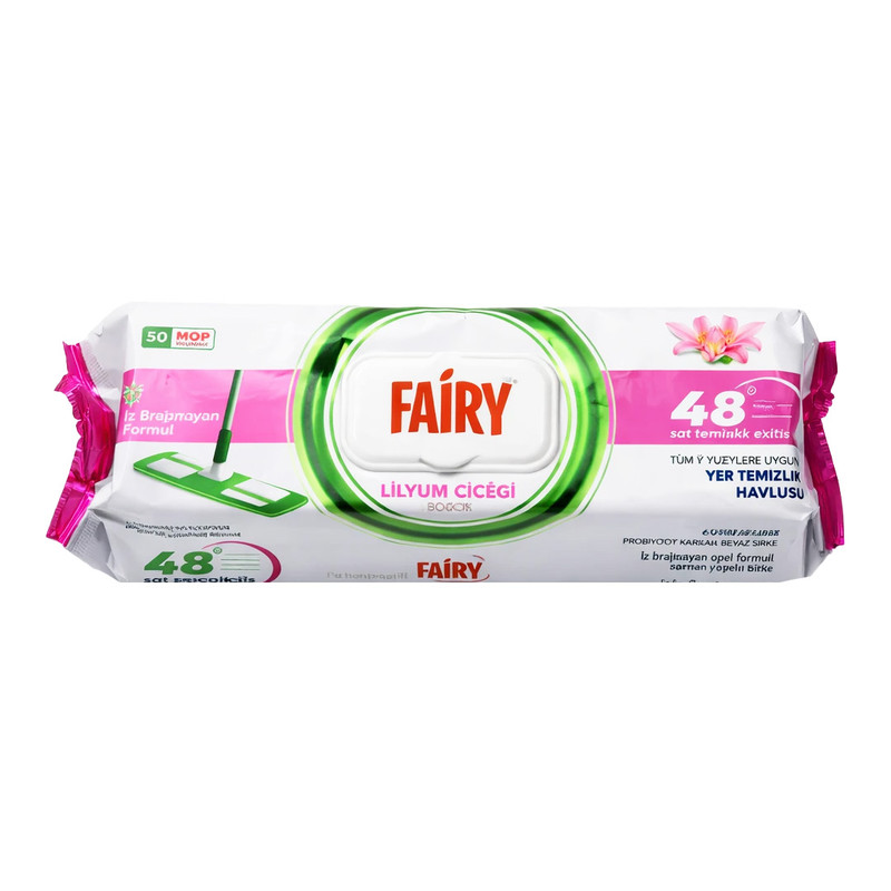 دستمال نظافت فیری Fairy مدل Lilyum Çiçeği بسته 50 عددی
